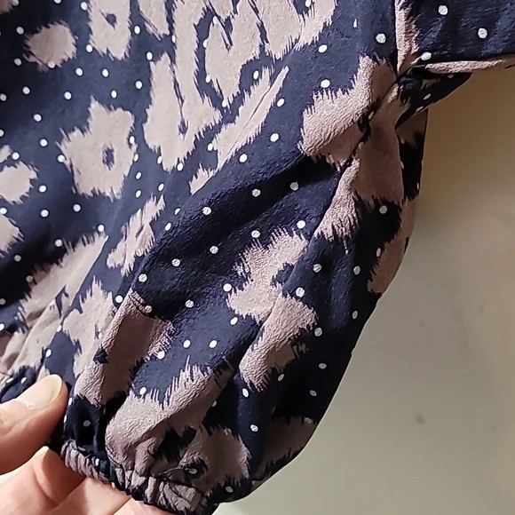 Anthropology Sunday In Brooklyn Floral Batwing Sleeve Top - Brown And Navy Small - Picture 7 of 12